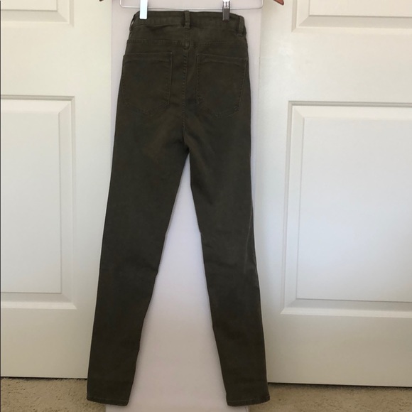 Olive Green Zara Skinny Hight Waist Jeans - Picture 2 of 5